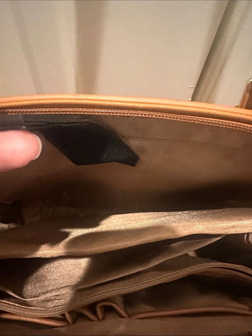 Structured Laptop Tote in Warm Tan